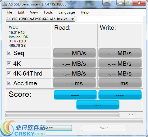 AS SSD Benchmark(SSD硬盘测速工具) v2.0.7316.34250-AS SSD Benchmark(SSD硬盘测速工具) v2.0.7316.34250免费下载