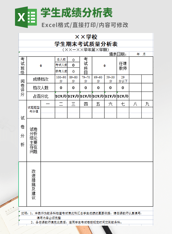 学生成绩分析表模板 v1.50-学生成绩分析表模板 v1.50免费下载