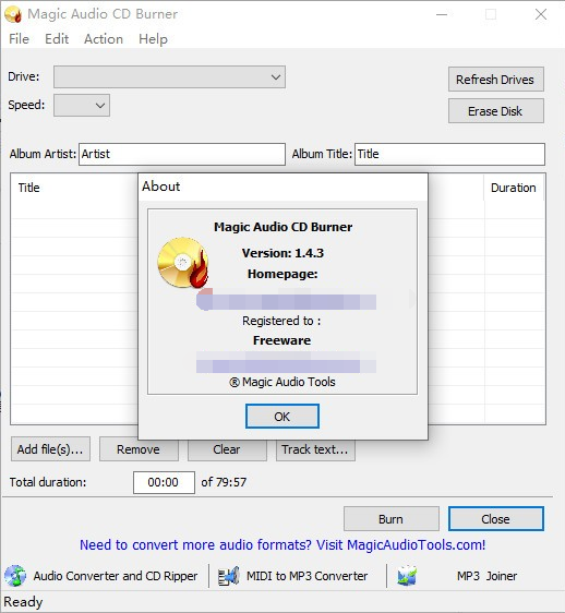 Magic Audio CD Burner(cd刻录软件) v1.4.5-Magic Audio CD Burner(cd刻录软件) v1.4.5免费下载