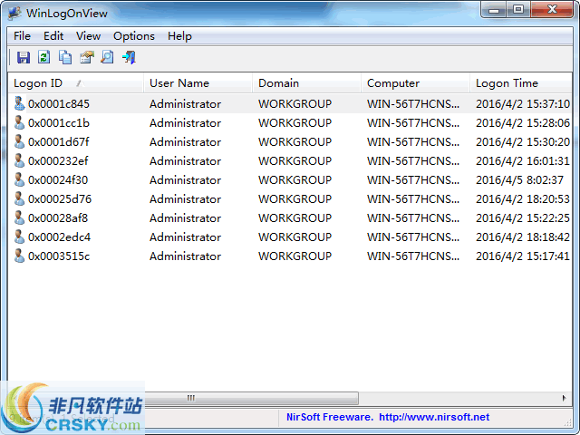 WinLogOnView v1.35-WinLogOnView v1.35免费下载