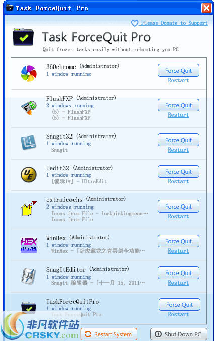 Task ForceQuit Pro(一键退出程序) v1.4.8-Task ForceQuit Pro(一键退出程序) v1.4.8免费下载