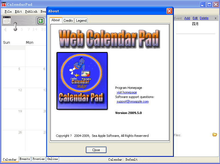 Web Calendar Pad v2010.1.9-Web Calendar Pad v2010.1.9免费下载