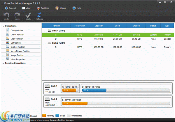 Free Partition Manager v5.1.1.11-Free Partition Manager v5.1.1.11免费下载