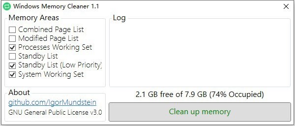 Windows Memory Cleaner(内存清理工具) v1.1.3-Windows Memory Cleaner(内存清理工具) v1.1.3免费下载