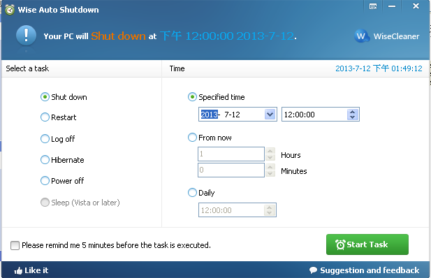 Wise Auto Shutdown(自动关机工具) v1.77.100-Wise Auto Shutdown(自动关机工具) v1.77.100免费下载