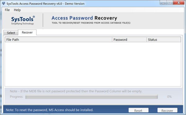 SysTools Access Password Recovery(Access数据库密码恢复工具) v6.2-SysTools Access Password Recovery(Access数据库密码恢复工具) v6.2免费下载