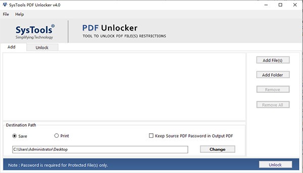 SysTools PDF Unlocker(密码解锁工具) v4.2-SysTools PDF Unlocker(密码解锁工具) v4.2免费下载