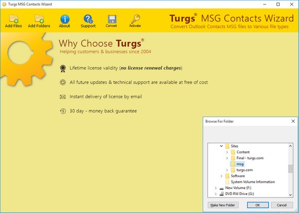 Turgs MSG Contacts Wizard(MSG文件转换工具) v3.1.2-Turgs MSG Contacts Wizard(MSG文件转换工具) v3.1.2免费下载