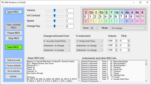 MIDI Transform(乐器数字接口转换器) v1.22-MIDI Transform(乐器数字接口转换器) v1.22免费下载