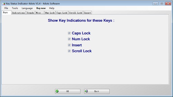 Key Status Inidicator 4dots(键盘管理软件) v1.6-Key Status Inidicator 4dots(键盘管理软件) v1.6免费下载