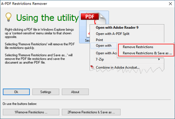 A-PDF Restrictions Remover(PDF文件解密软件) v1.7.2-A-PDF Restrictions Remover(PDF文件解密软件) v1.7.2免费下载