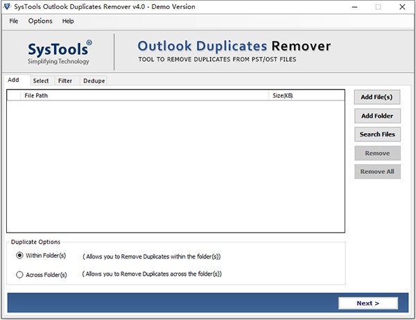 SysTools Outlook Duplicates Remover(邮箱处理工具) v4.2-SysTools Outlook Duplicates Remover(邮箱处理工具) v4.2免费下载