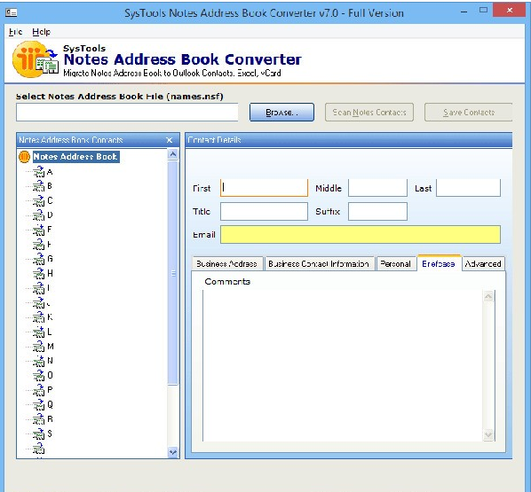 SysTools Notes Address Book Converter(邮箱处理工具) v7.2-SysTools Notes Address Book Converter(邮箱处理工具) v7.2免费下载