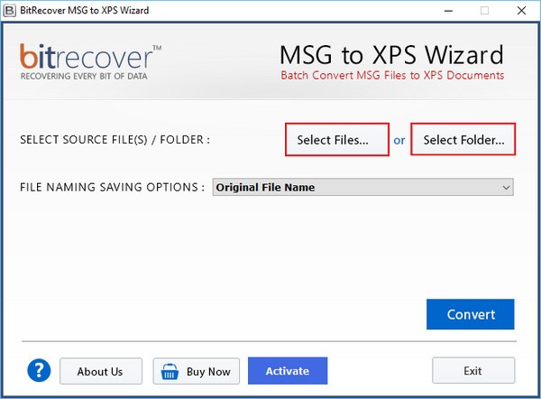 BitRecover MSG to XPS Wizard(MSG到XPS迁移工具) v4.3-BitRecover MSG to XPS Wizard(MSG到XPS迁移工具) v4.3免费下载