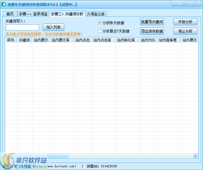 直通车关键词分析选词助手 v1.3-直通车关键词分析选词助手 v1.3免费下载