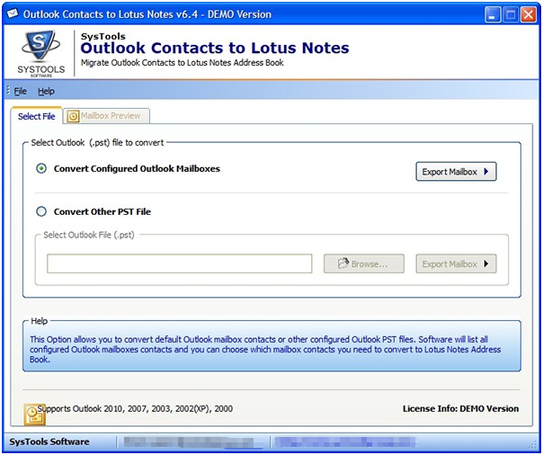 SysTools Outlook Contacts to Lotus Notes(邮箱处理工具) v6.7-SysTools Outlook Contacts to Lotus Notes(邮箱处理工具) v6.7免费下载