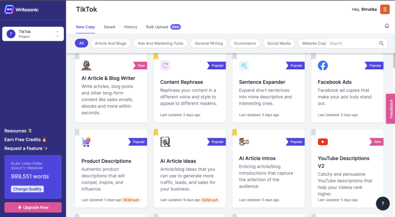 Writesonic 重新定义写作体验